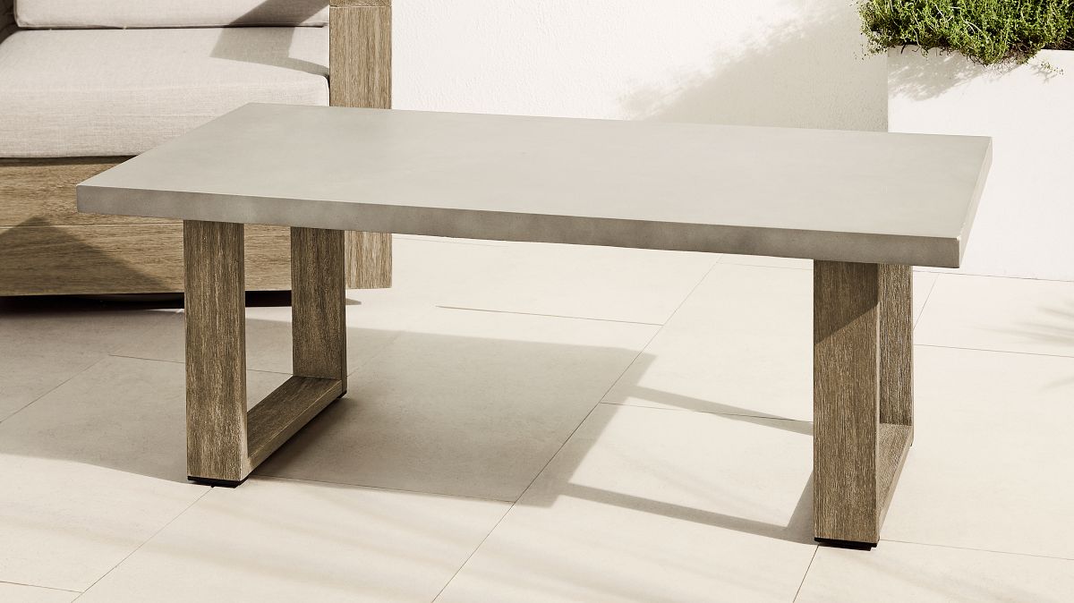 Wood and shop cement table