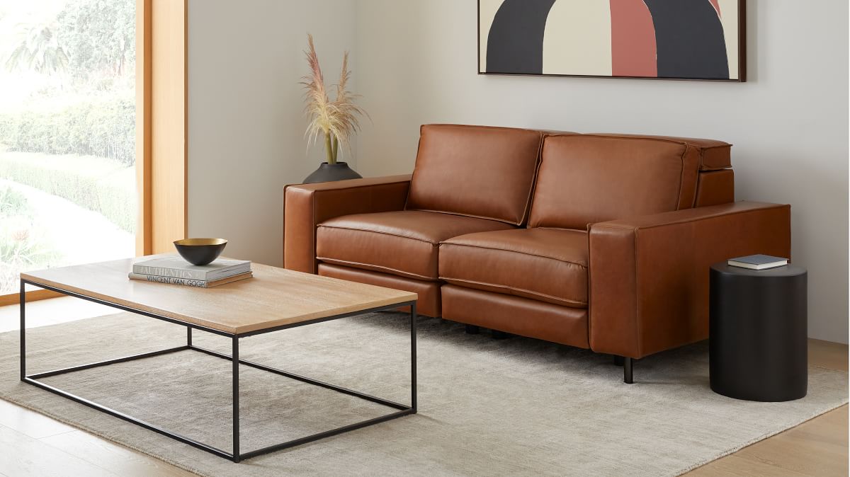 Axel Motion Reclining Leather Sofa (78) | West Elm