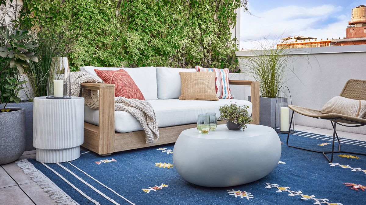 Pebble Indoor Outdoor Oval Coffee Table Modern Outdoor Furniture West Elm