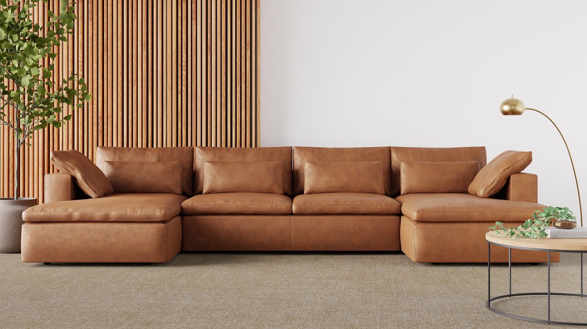 U shaped leather sofa discount