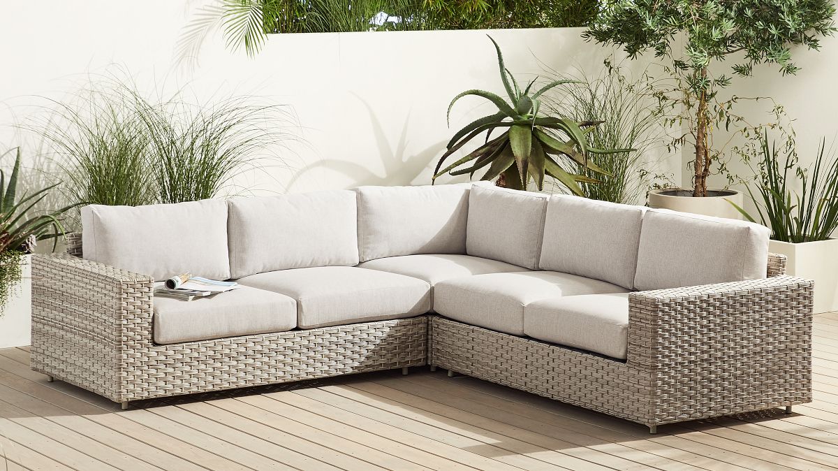 Outdoor patio l shaped couch sale