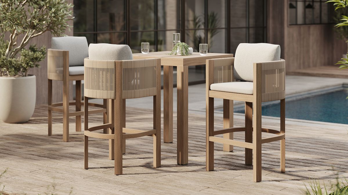 Porto Bar Stool Reef Bone Cord Crosshatch Weave Alabaster West Elm