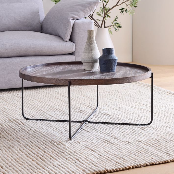 West elm round wood coffee table top