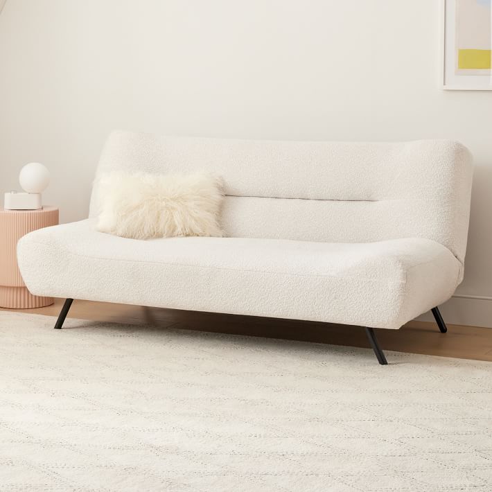 Finn Futon Sofa Performance Velvet Blue Ink Blue WE Kids West Elm