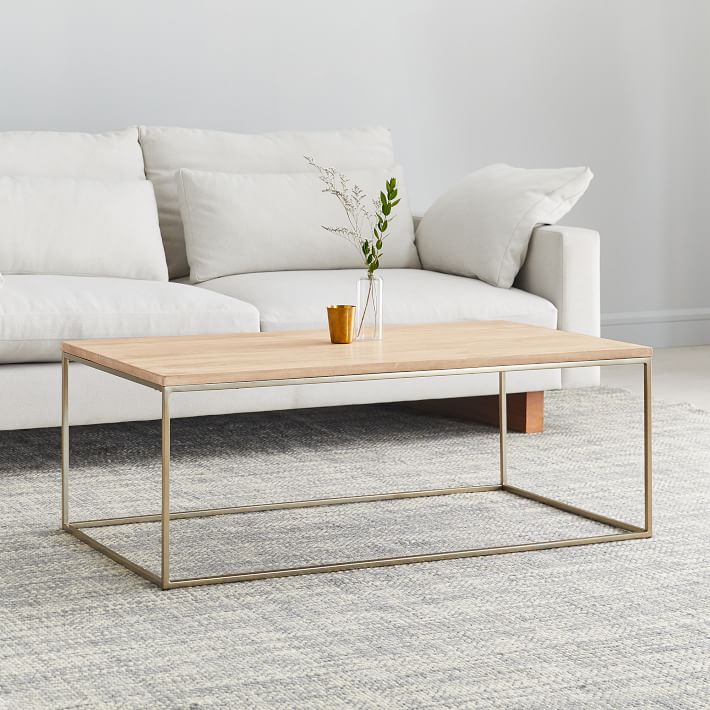 Streamline 44 Coffee Table Cerused White Dark Bronze West Elm
