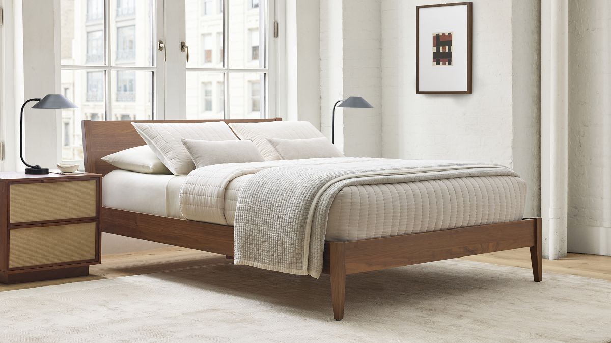 West elm walnut bed discount