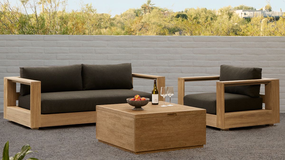 Volume Outdoor Square Storage Coffee Table Stylish Durable West Elm