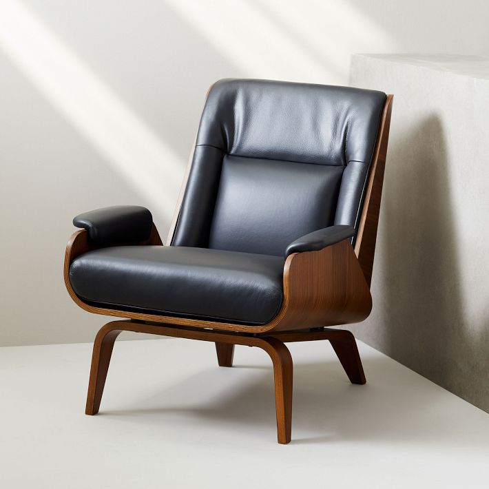 Paulo Bent Ply Leather Chair | West Elm