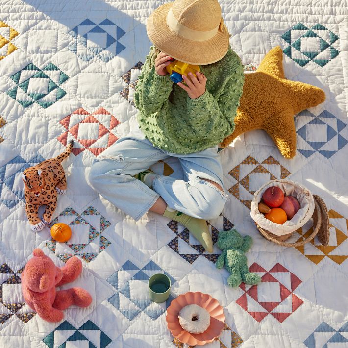 Kids Misha & Puff Patchwork Triangle Quilt & Shams | West Elm