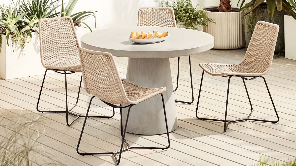 Concrete Indoor/Outdoor Pedestal Round Dining Table (32"–60")