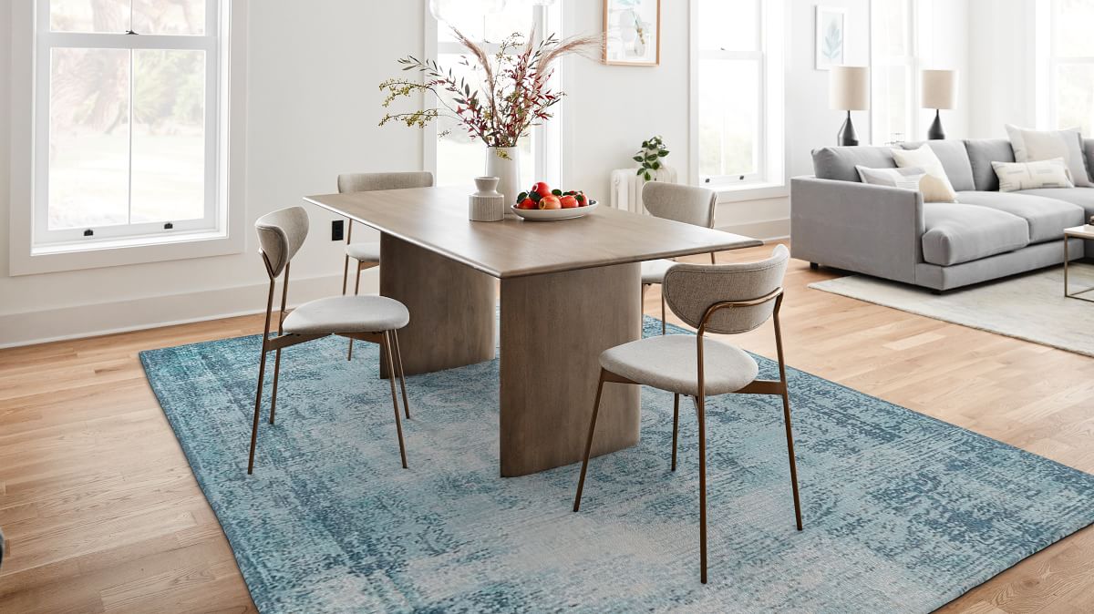 Distressed Arabesque Tufted Wool Rug | West Elm