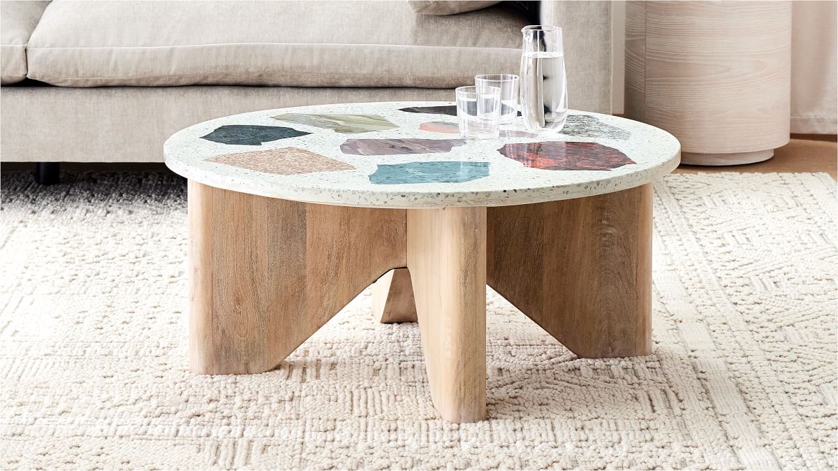 Maddox Terrazzo Round Coffee Table | Modern Living Room Furniture