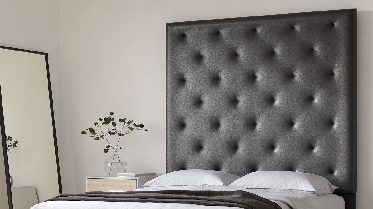 Diamond Tufted Wall Mounted Headboard - Leather | West Elm