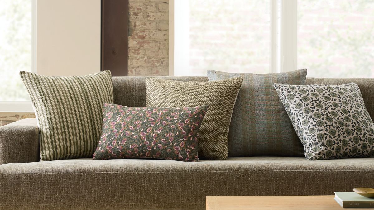 Two Tone Chunky Linen Pillow Cover