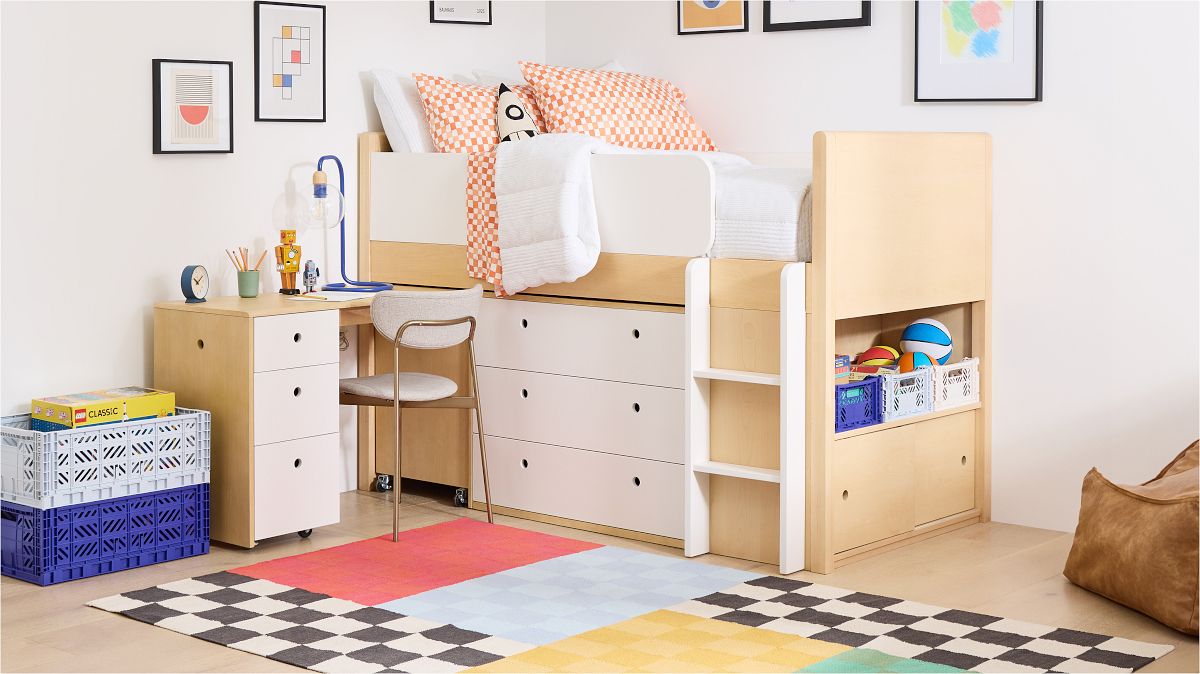 Ziggy Sleep/Study Bed Full Pack Natural/White, West Elm