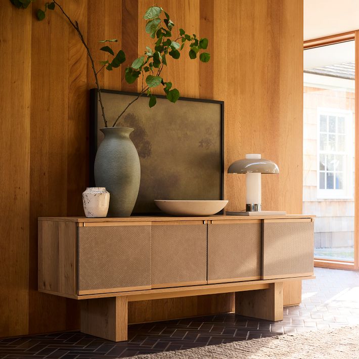 Buxton Leather Media Console (72