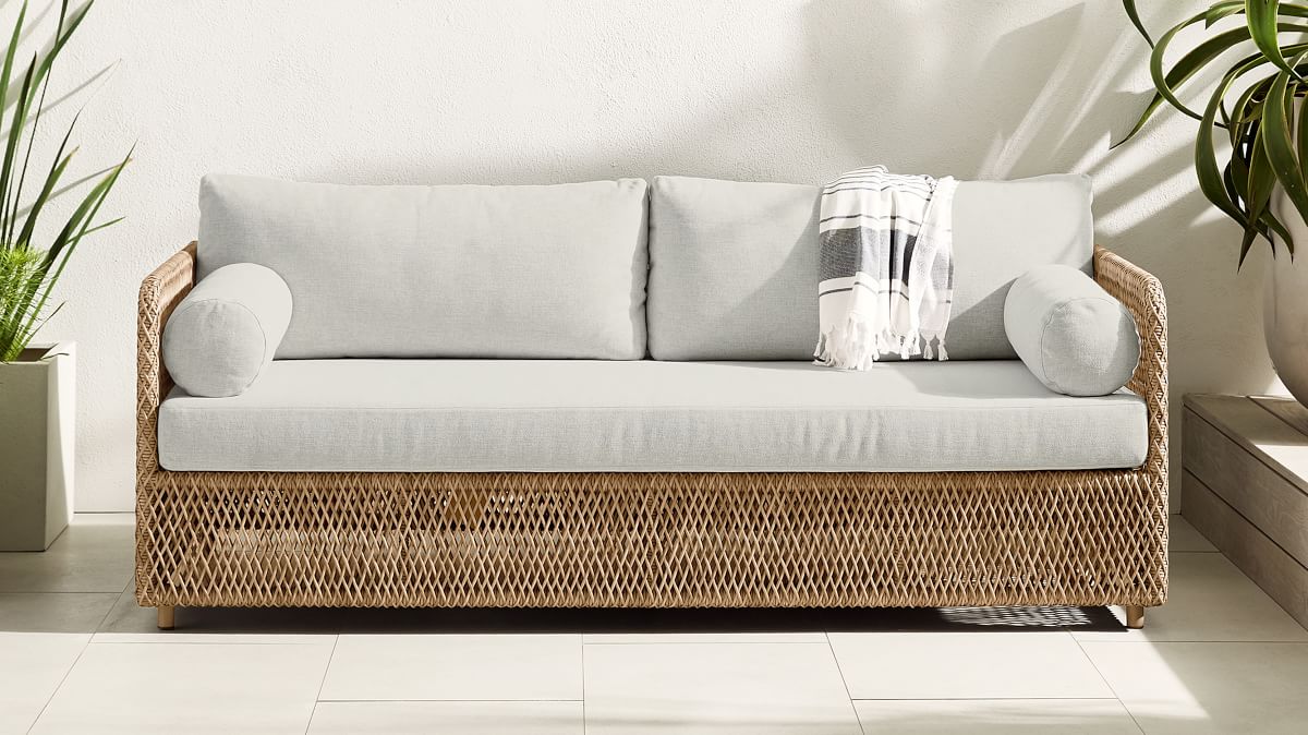 Coastal Wicker Outdoor Sofa (76