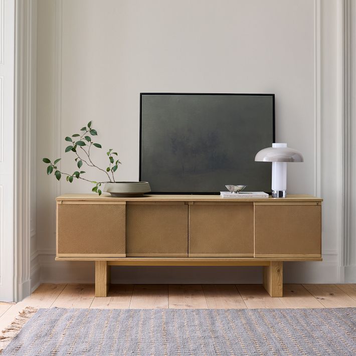 Buxton Leather Media Console (72