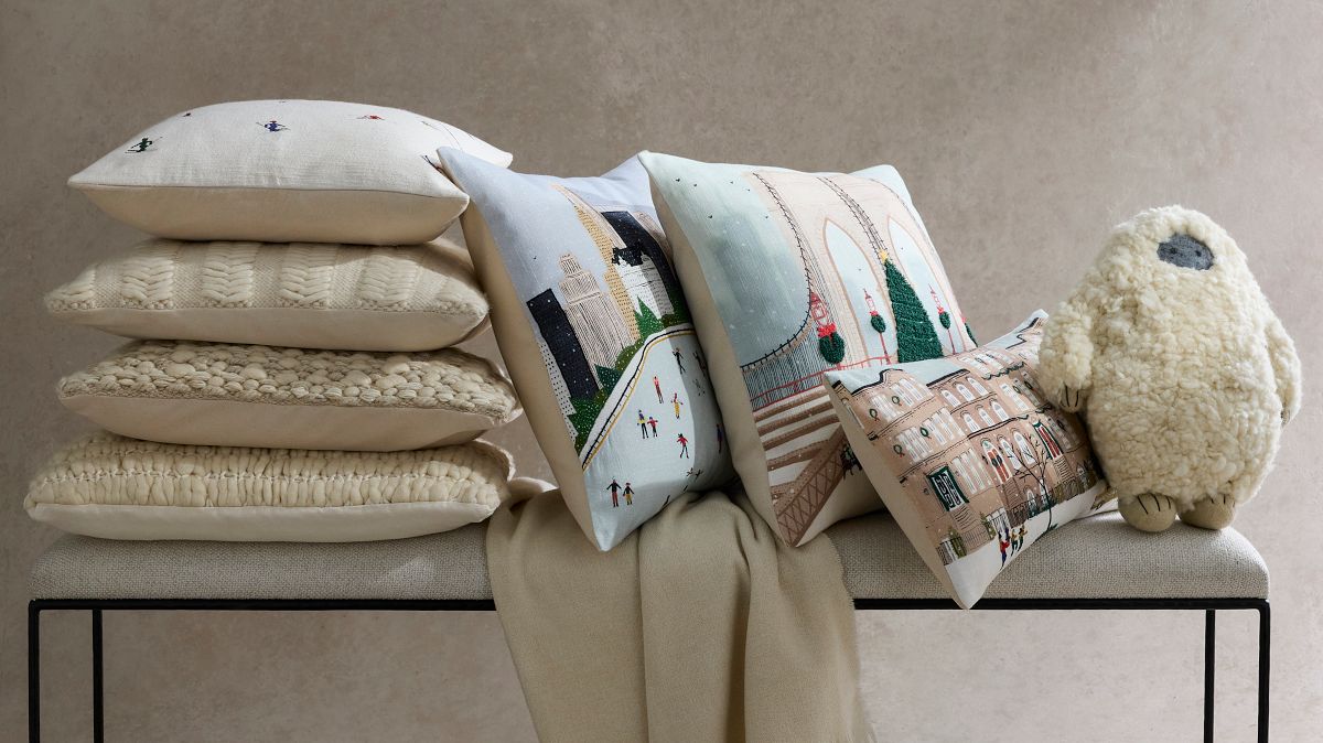 Nicole Cicak Holiday Brownstone Pillow Cover | West Elm