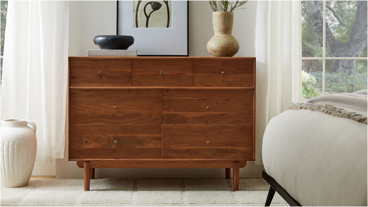 Keira Solid Wood Narrow 7-Drawer Dresser - Modern Elegance | West Elm