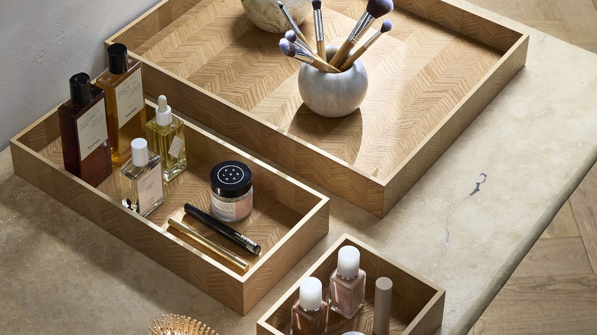 Georgia Graphic Wood Trays Natural Oak | West Elm