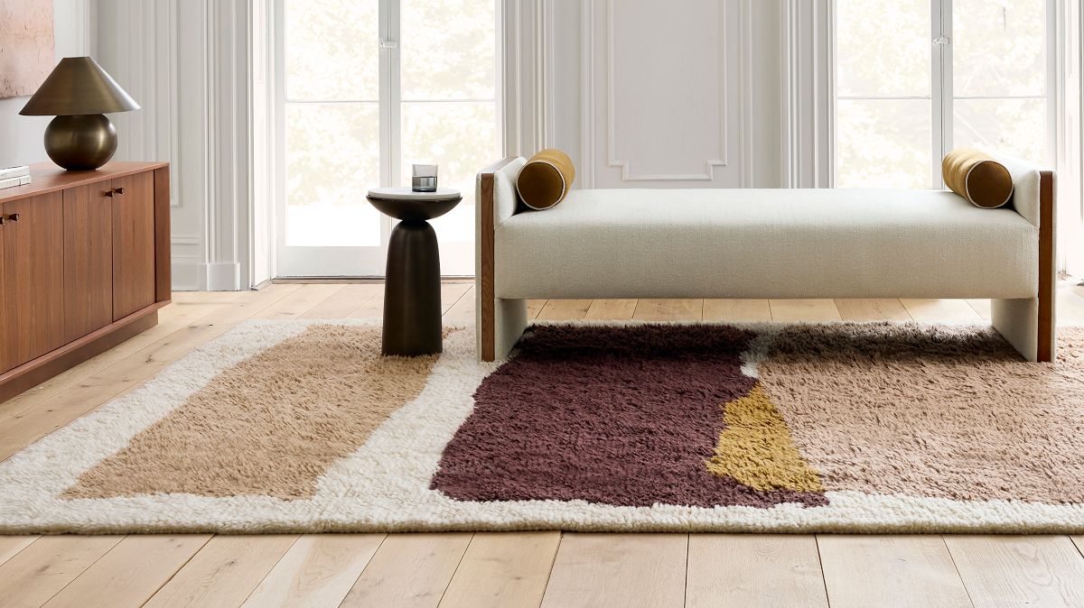 Block Art Shag Wool Rug, Plum | West Elm