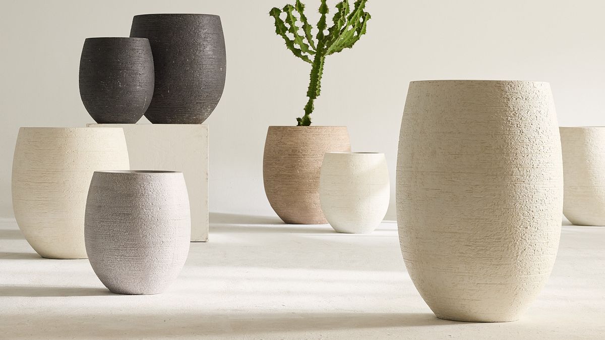 Curved Ficonstone Indoor/Outdoor Planters - Stylish & Durable