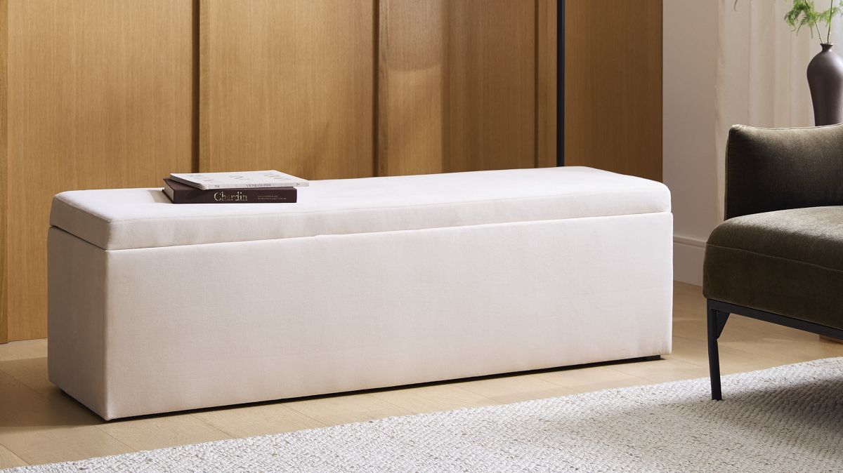 M＆M × WHIZ LIMITED 900 BENCH Emmett Storage Bench with Lift-Top Storage | West Elm