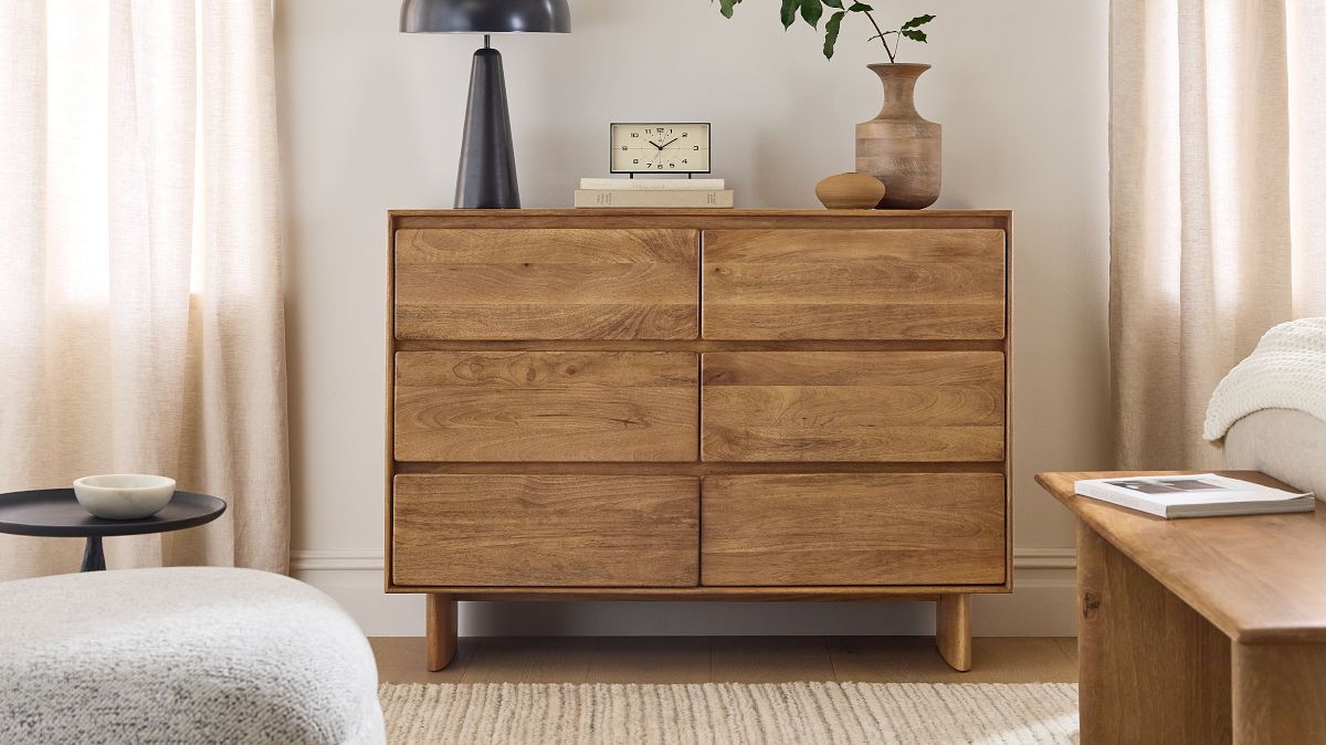 Anton 48" 6 Drawer Dresser, Cerused White, West Elm Anton 48" 6 Drawer Dresser, Cerused White, West Elm