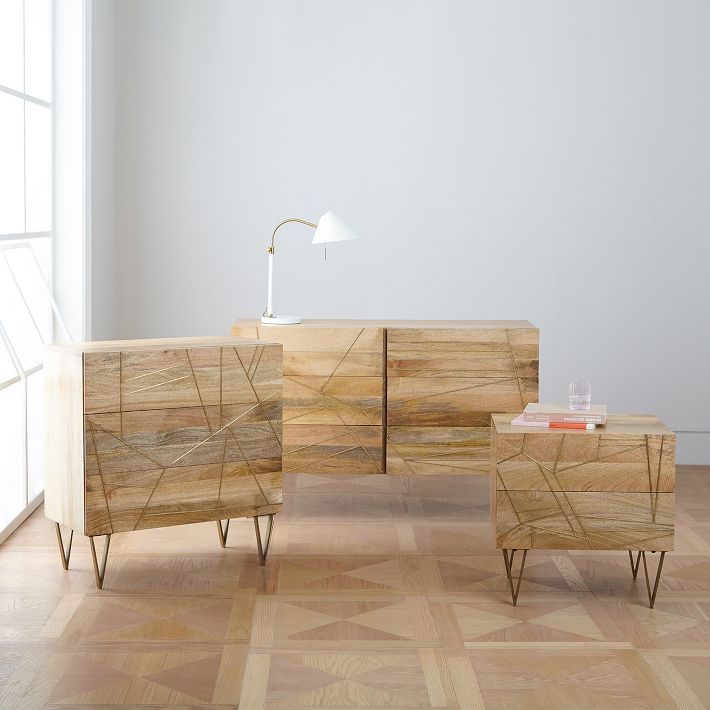 Roar & Rabbit Brass Geo Inlay 6-Drawer Dresser (54") | West Elm