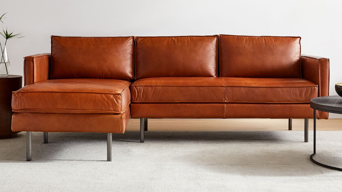 Axel Leather 2-Piece Chaise Sectional (91