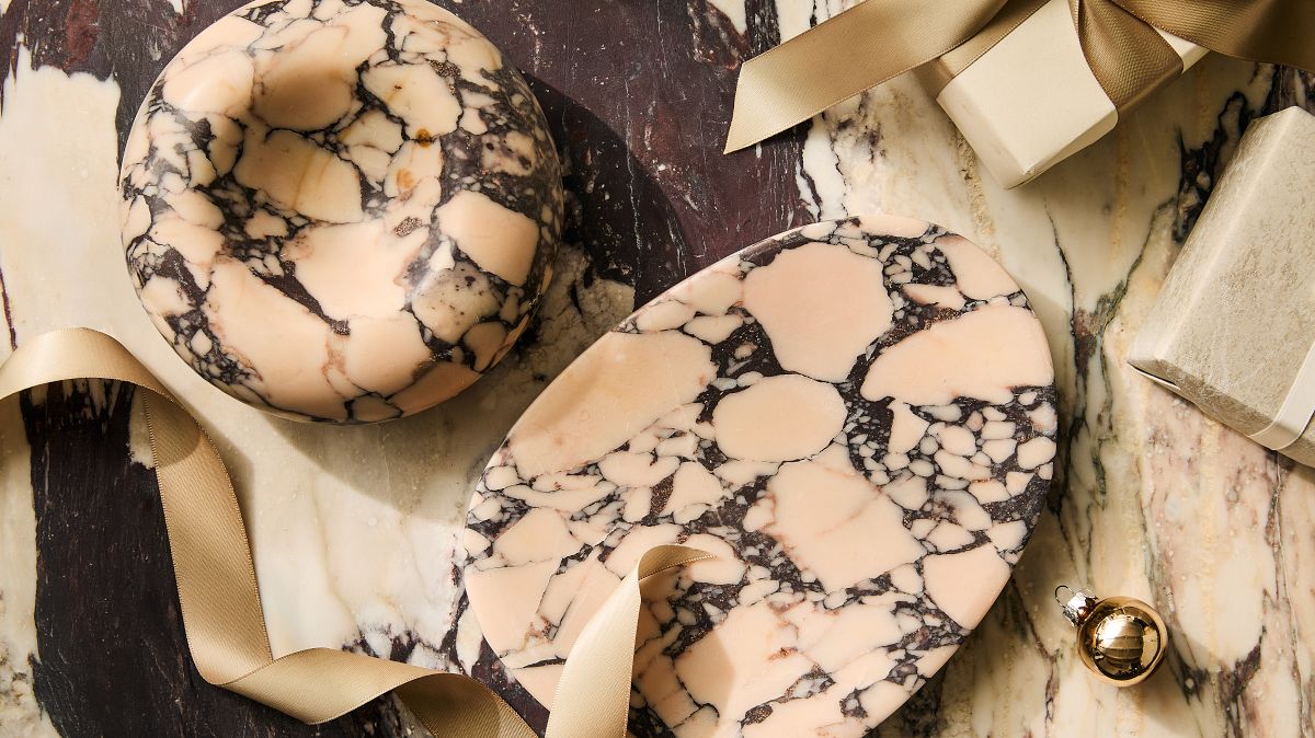 Purple Breccia Marble Tray & Decor Gift Set | West Elm