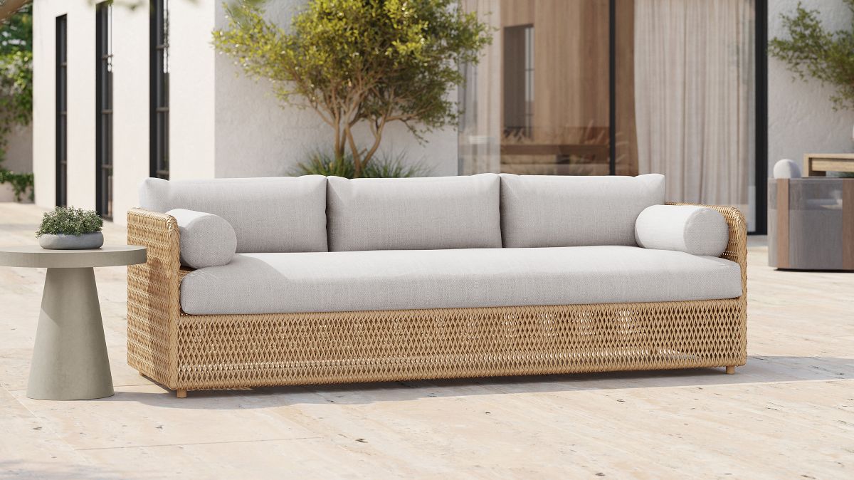 Coastal Wicker Outdoor Sofa (76