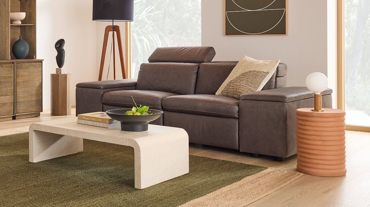 Enzo Leather Reclining Sofa (77