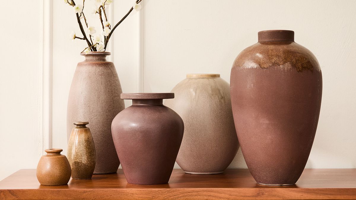 Orla Ceramic Vase, Grey, 11.6