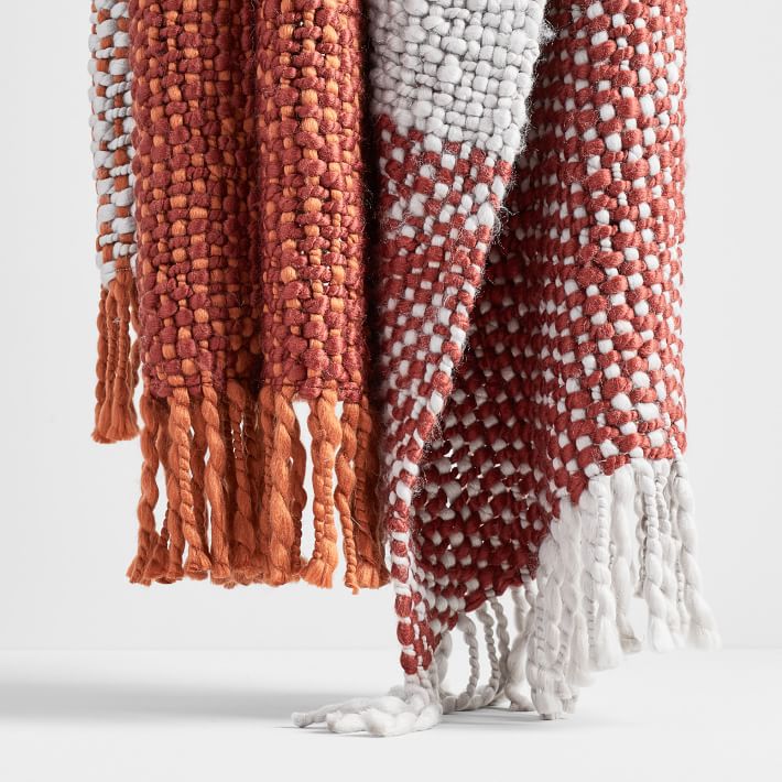 Color Block Basketweave Throw West Elm