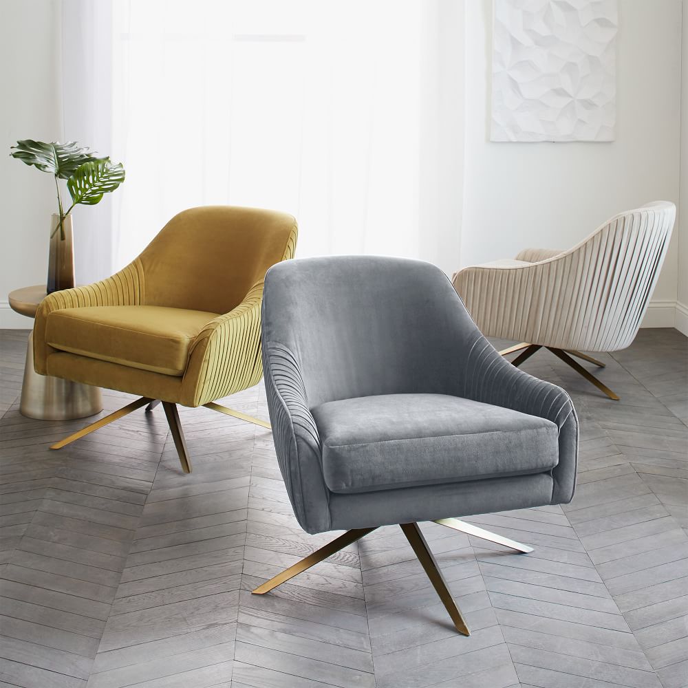 Roar & Rabbit™ Pleated Swivel Chair | West Elm