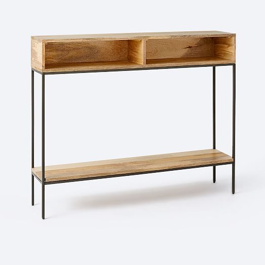 skinny wood console table