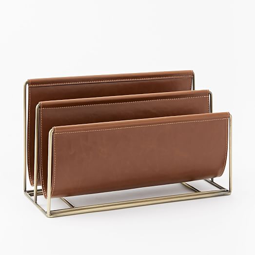 Faux Leather + Brass Desk Accessories