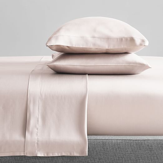 blush coloured bed sheets