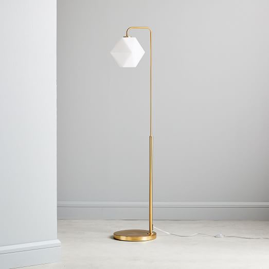 Sculptural Gl Faceted Floor Lamp Milk Sculptural Gl Faceted Floor Lamp Milk