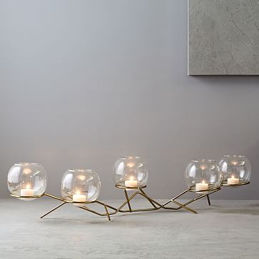 Brass & Glass Globe Centerpiece