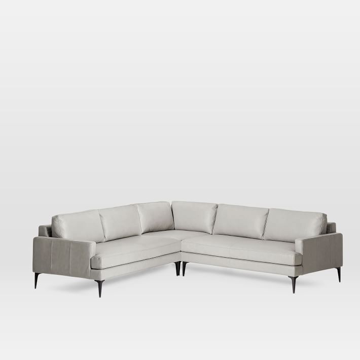 Andes Leather 3 Piece L Shaped Sectional