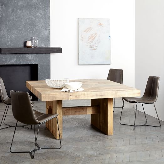 Emmerson Reclaimed Wood Square Dining Table 60 Sq
