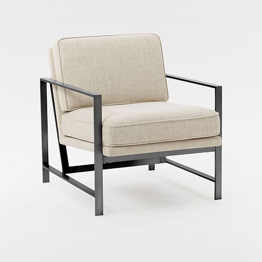 Metal Frame Upholstered Chair - West Elm Metal Frame Leather Chair Metal Frame Upholstered Chair - West Elm Metal Frame Leather Chair