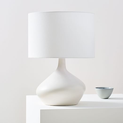 small white table lamp