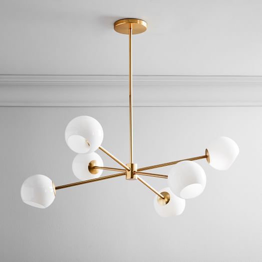 Staggered Gl 6 Light Chandelier Milk Staggered Gl 6 Light Chandelier Milk