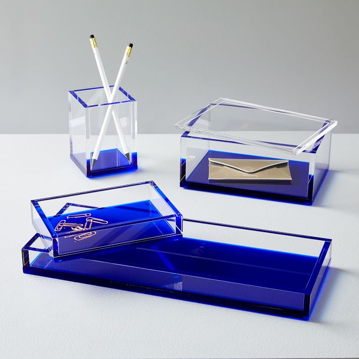 blue office accessories