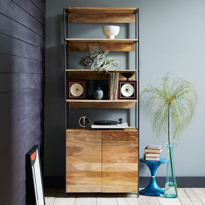 open storage shelves