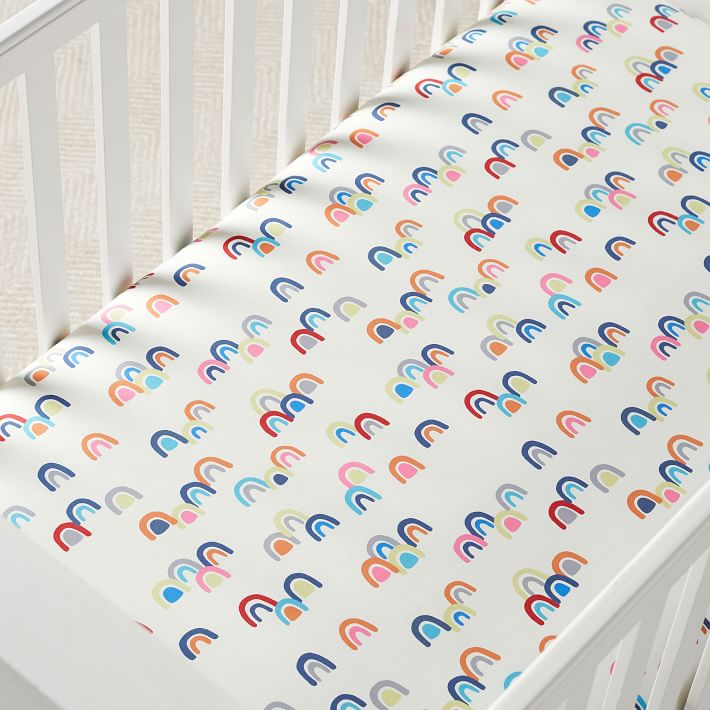 rainbow crib sheet